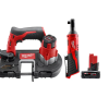 Milwaukee 2429-20-2457-20-48-11-2460 M12 12V Lithium-Ion Cordless Sub-Compact Band Saw with M12 3/8 in. Ratchet and 6.0 Ah XC Battery Pack