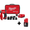 Milwaukee 2505-22-48-11-2420 M12 FUEL 12-Volt Lithium-Ion Brushless Cordless 4-in-1 Installation 3/8 in. Drill Driver Kit W/ Bonus 2.0Ah Battery