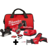 Milwaukee 2522-21XC-2420-20 M12 FUEL 12-Volt 3 in. Lithium-Ion Brushless Cordless Cut Off Saw Kit with M12 Hackzall Reciprocating Saw