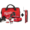 Milwaukee 2522-21XC-2426-20 M12 FUEL 12-Volt 3 in. Lithium-Ion Brushless Cordless Cut Off Saw Kit with M12 Oscillating Multi-Tool