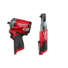 Milwaukee 2554-20-2557-20 M12 FUEL 12V Lithium-Ion Brushless Cordless Stubby 3/8 in. Impact Wrench and Ratchet Kit (Tool-Only Kit)