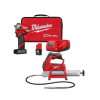 Milwaukee 2554-22-2446-20 M12 FUEL 12V Lithium-Ion Cordless Stubby 3/8 in. Impact Wrench Kit with Grease Gun, One 4.0 and One 2.0Ah Battery