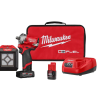 Milwaukee 2555-22-2364-20 M12 FUEL 12V Li-Ion Cordless Stubby 1/2 in. Impact Wrench Kit with M12 1000 Lumens Rover LED Compact Flood Light