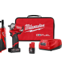 Milwaukee 2555-22-2457-20 M12 FUEL 12V Lithium-Ion Brushless Cordless Stubby 1/2 in. Impact Wrench Kit with M12 3/8 in. Ratchet