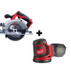 Milwaukee 2630-20-2648-20 M18 18V Lithium-Ion Cordless 6-1/2 in. Circular Saw with M18 5 in. Random Orbit Sander