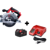 Milwaukee 2630-20-48-59-1850 M18 18V Lithium-Ion Cordless 6-1/2 in. Circular Saw W/ M18 Starter Kit (1) 5.0Ah Battery & Charger