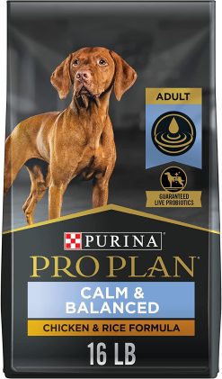 Purina Pro Plan Calm & Balanced Adult Chicken & Rice Calming Dog Formula, Adult Dry Dog Food - 16 lb. Bag