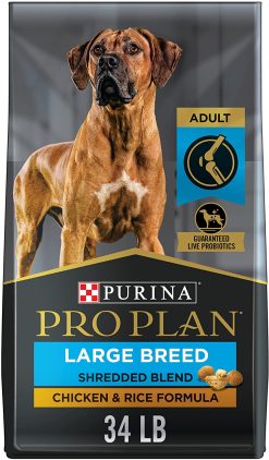 Purina Pro Plan Joint Health Large Breed Dry Dog Food Shredded Blend Chicken and Rice Formula - 34 lb. Bag