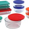 Pyrex Simply Store 18 Piece Meal Prep Storage Containers Set, Large and Small | Round and Rectangle Glass Food Storage Containers with Lids | Doesn't Absorb Food Odors, Flavors, or Stains