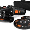 WEN 94475 7.5-Amp 4-1/2-Inch Angle Grinder with Reversible Handle, Three Grinding Discs, and Carrying Case