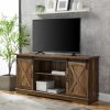 Walker Edison Furniture Company 58 in. Rustic Oak Composite TV Stand 64 in. with Doors