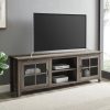 Walker Edison Furniture Company 70 in. Gray Wash Composite TV Stand 75 in. with Doors