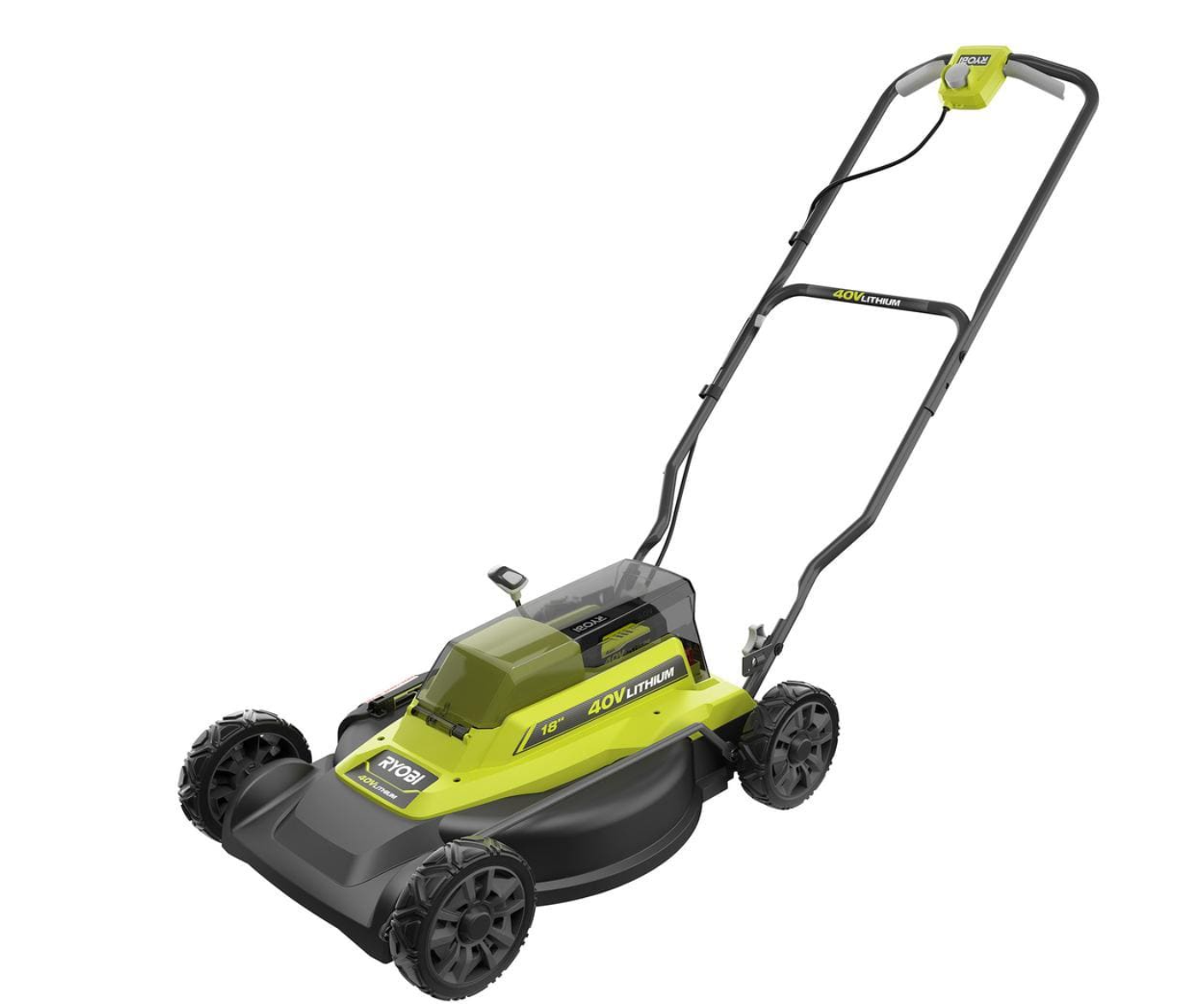 RYOBI RY401100 40V 18 in. 2-in-1 Cordless Battery Walk Behind Push Lawn ...