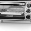 BLACK+DECKER 4-Slice Convection Oven, Stainless Steel, Curved Interior fits a 9 inch Pizza, TO1313SBD