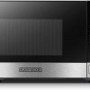 BLACK+DECKER EM925AB9 Digital Microwave Oven with Turntable Push-Button Door, Child Safety Lock, Stainless Steel, 0.9 Cu Ft