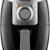 CHEFMAN Small, Compact Air Fryer Healthy Cooking, 2 Qt, Nonstick, User Friendly and Adjustable Temperature Control w/ 60 Minute Timer & Auto Shutoff, Dishwasher Safe Basket, BPA - Free, Black