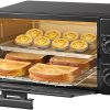 COMFEE' 4 Slice Small Toaster Oven Countertop, Retro Compact Design, Multi-Function with 30-Minute Timer, Bake, Broil, Toast, 1000 Watts, 2-Rack Capacity, Black (CFO-BB101)