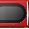 Galanz GLCMKA07RDR-07 Microwave Oven, LED Lighting, Pull Handle Design, Child Lock,Retro Red, 0.7 Cu.Ft