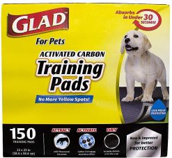 Glad For Pets Activated Carbon Dog Training Pads, 23" x 23" (150 Count)