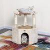 Go Pet Club 32-in Large Perch Cat Tree Condo, Beige/Brown