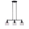 Hampton Bay HDP12070BL Oron 3-Light Black Linear Island Pendant Hanging Light, Kitchen Lighting with Clear Glass Shades