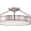 Home Decorators Collection 23955 Grafton 3-Light Brushed Nickel Semi Flush Mount Ceiling Light