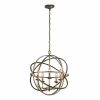 Home Decorators Collection LSA 55607 Sarolta Sands 5-Light Antique Silver Orb Chandelier for Dining Room