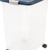 IRIS USA Airtight Container for Dog, Cat, Bird, and Other Pet Food Storage Bin, 69 QT, 55 pounds, Navy