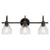 Kichler 45973OZ Avery 24-in 3-Light Olde Bronze Farmhouse Vanity Light