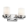 Kichler 5077CH Hendrik 14.5-in 2-Light Chrome Modern/Contemporary Vanity Light