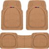 Motor Trend 923-BG Beige FlexTough Contour Liners-Deep Dish Heavy Duty Rubber Floor Mats for Car SUV Truck & Van-All Weather Protection Trim to Fit Most Vehicles(Tan Beige)