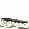 Progress Lighting P400048-020 Briarwood Collection 5-Light Antique Bronze Farmhouse Linear Island Chandelier Light