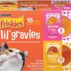 Purina Friskies Lil' Gravies Variety Pack with Chicken Salmon Turkey and Roast Beef Flavors Cat Food Complements - (18) 1.55 oz. Pouches