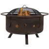 Sunnydaze Decor NB-MS201 29.5-in W Bronze Steel Wood-Burning Fire Pit