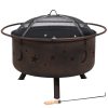 Sunnydaze Decor NB-MS201 29.5-in W Bronze Steel Wood-Burning Fire Pit