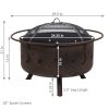 Sunnydaze Decor NB-MS201 29.5-in W Bronze Steel Wood-Burning Fire Pit