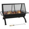 Sunnydaze Decor NB-NW201 27-in W Black Steel Wood-Burning Fire Pit