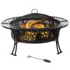 Sunnydaze Decor RCM-LG427S 40-in W Black Steel Wood-Burning Fire Pit