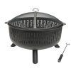 allen + roth OFW604R 31.5-in W Black Steel Wood-Burning Fire Pit