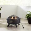 allen + roth OFW604R 31.5-in W Black Steel Wood-Burning Fire Pit