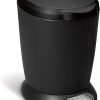 simplehuman 6 Liter / 1.6 Gallon Compact Plastic Round Bathroom Step Trash Can, Black Plastic