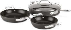 All-Clad Essentials Nonstick Skillet set, 4-Piece, Grey