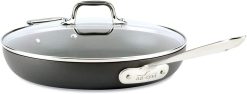 All-Clad HA1 Hard Anodized Nonstick Frying Pan with Lid, 12 Inch Pan Cookware, Medium Grey -