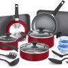 BELLA 21 Piece Cook Bake and Store Kitchen Essentials Set, Red