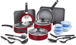 BELLA 21 Piece Cook Bake and Store Kitchen Essentials Set, Red