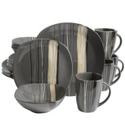 Better Homes & Gardens Bazaar Dinnerware, Gray, Set Of 16