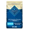 Blue Buffalo Life Protection Formula Chicken and Brown Rice Dry Dog Food for Senior Dogs Whole Grain 34 lb. Bag