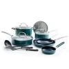 Blue Diamond 12-Piece Ceramic Non-Stick Cookware Set, Green