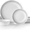 Corelle 18-Piece Service for 6 Dinnerware Set, Triple Layer Glass and Chip Resistant, Lightweight Round Plates and Bowls Set, Mystic Gray