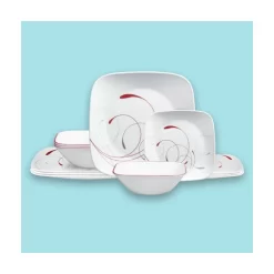Corelle Splendor, Square, 12 Piece, Dinnerware Set